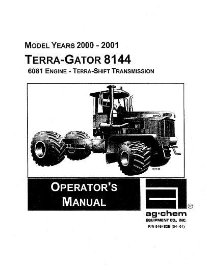 AGCO 8144 TerraGator (chassis, 2000-01) Operator Manual AG546482 English 1 AGCO 8144 TerraGator (chassis, 2000-01) Operator Manual AG546482 English
