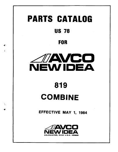 AGCO 819 Combine Platform Parts Book 986678 English 1 AGCO 819 Combine Platform Parts Book 986678 English