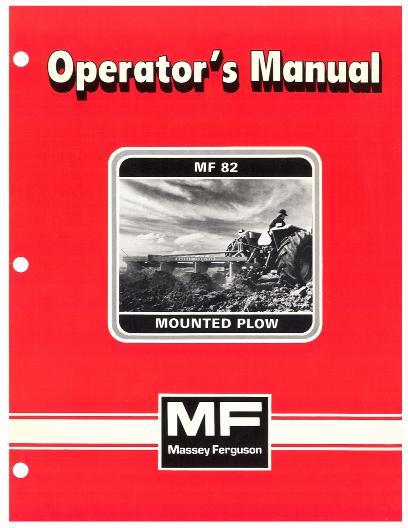 AGCO 82 Moldboard Plow (mounted) Operator Manual 690753M5 English