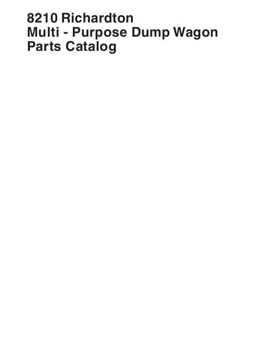 AGCO 8210 Richardton Dump Wagon (multi-purpose) Parts Book 651847M4 English