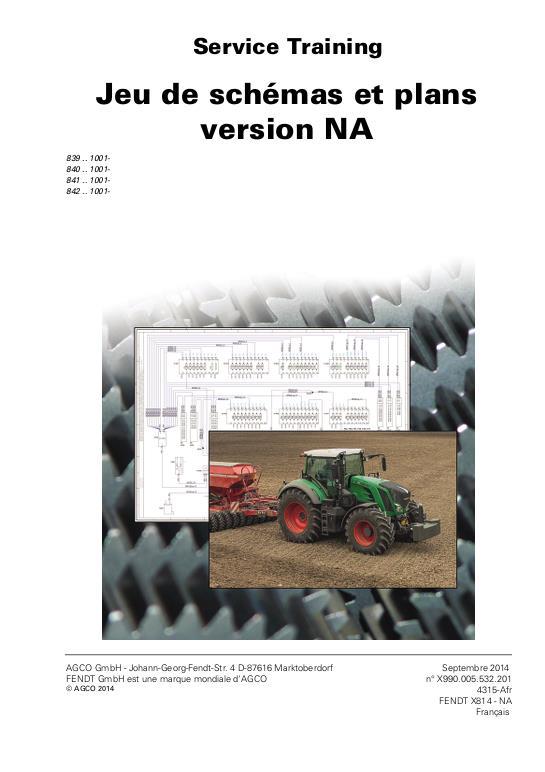 AGCO 822 824 826 828 Tractor (No Am, S4, tier 4) Schematic Supp Service Manual 72614892 French