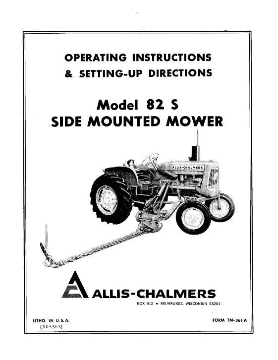 AGCO 82S Mower (side mounted, sickle bar) Operator Manual 70828368 English 1 AGCO 82S Mower (side mounted, sickle bar) Operator Manual 70828368 English