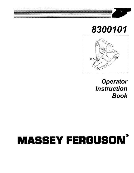 AGCO 8300101 Quick Hitch & Subframe Operator Manual 4263569M1 English 1 AGCO 8300101 Quick Hitch & Subframe Operator Manual 4263569M1 English