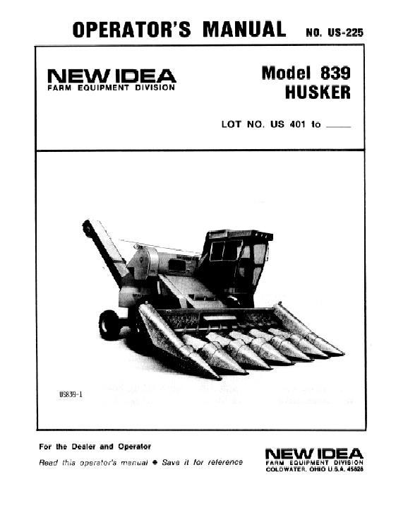 AGCO 839 Husker Operator Manual 986655 English 1 AGCO 839 Husker Operator Manual 986655 English