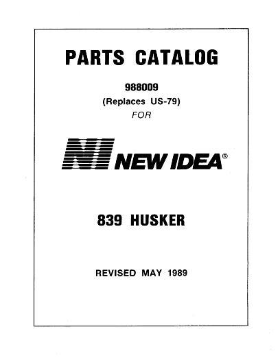 AGCO 839 Husker Parts Book 988009 English 1 AGCO 839 Husker Parts Book 988009 English