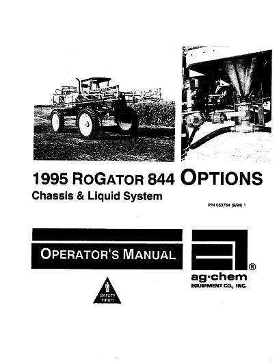 AGCO 844 854 RoGator (options, 1995) Operator Manual AG053754 English 1 AGCO 844 854 RoGator (options, 1995) Operator Manual AG053754 English