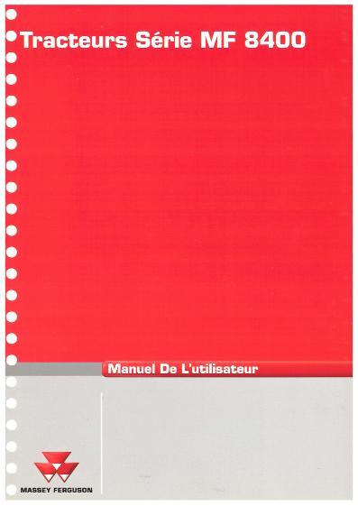 AGCO 8450 8460 8470 Tractor (Dyna Step, tier 3) Operator Manual 3378900M1 French