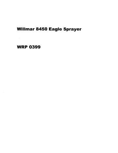 AGCO 8450 Eagle Sprayer Parts Book WRP0399 English