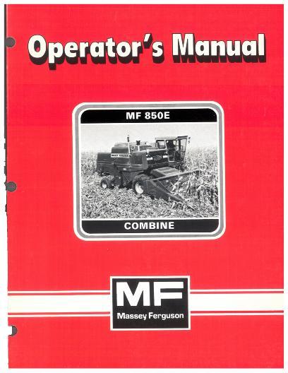 AGCO 850 Combine (Europe) Operator Manual 1449062M1 English 1 AGCO 850 Combine (Europe) Operator Manual 1449062M1 English