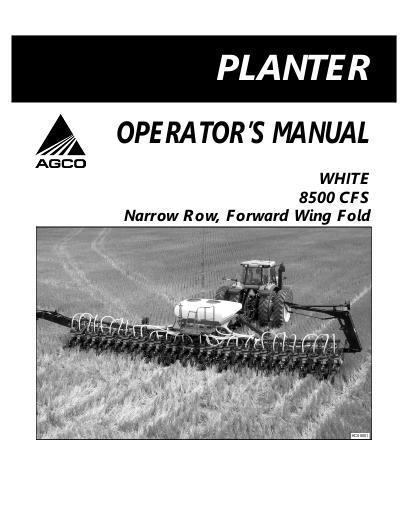 AGCO 8516 8523 8524 8531 Planter (CFS, eff sn HP up to HS) Operator Manual 437299B English