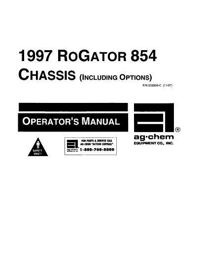 AGCO 854 RoGator (chassis, 1997) Operator Manual AG520366 English 1 AGCO 854 RoGator (chassis, 1997) Operator Manual AG520366 English