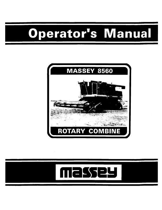 AGCO 8560 Combine Operator Manual 1449164M2 English