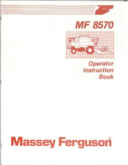 AGCO 8570 Combine Operator Manual 1449185M5 English