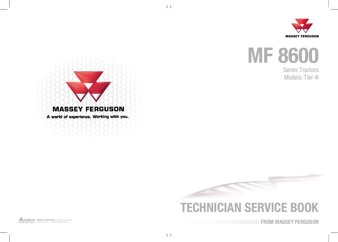 AGCO 8600 Series Tractor Technician Service Book (tier 4i) Service Manual 4346908M3 English