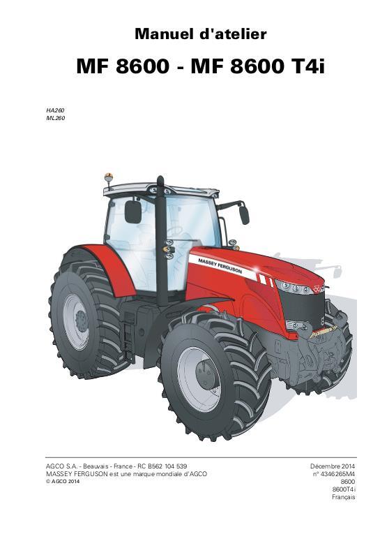 AGCO 8600 Series Tractor (tier 3 and tier 4i) (packet) Service Manual 4346265M4 French