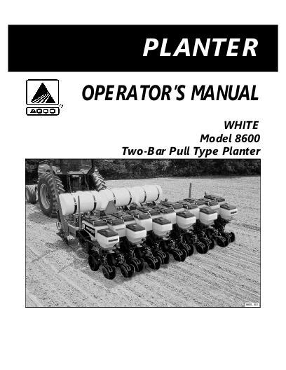 AGCO 8604 8606 8608 8616 Planter (2 bar pull type, prior to HR) Operator Manual 437290E English 1 AGCO 8604 8606 8608 8616 Planter (2 bar pull type, prior to HR) Operator Manual 437290E English