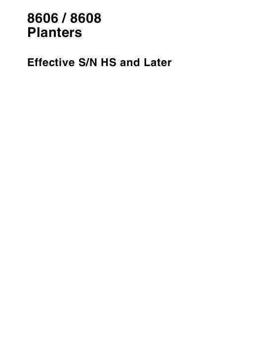 AGCO 8606 8608 Planter (eff sn HS) Parts Book 700731028B English