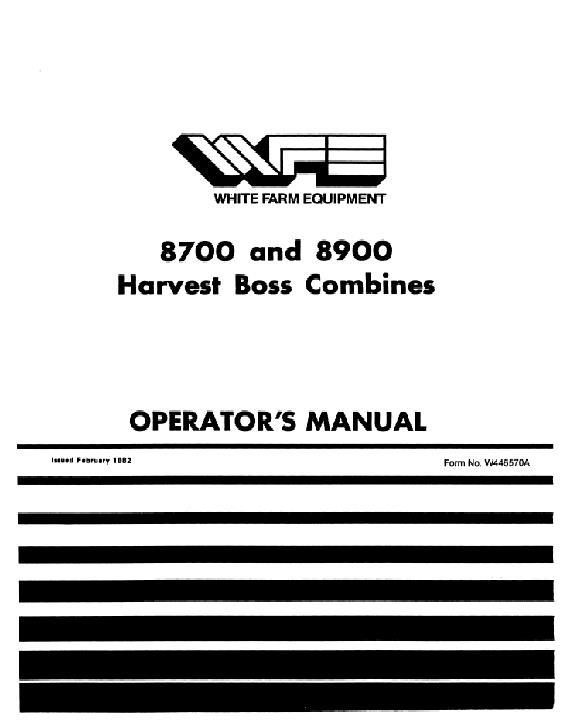 AGCO 8700 8900 Combine Operator Manual W446570A English 1 AGCO 8700 8900 Combine Operator Manual W446570A English