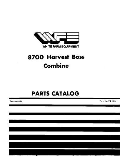 AGCO 8700 Combine Parts Book W448082A English