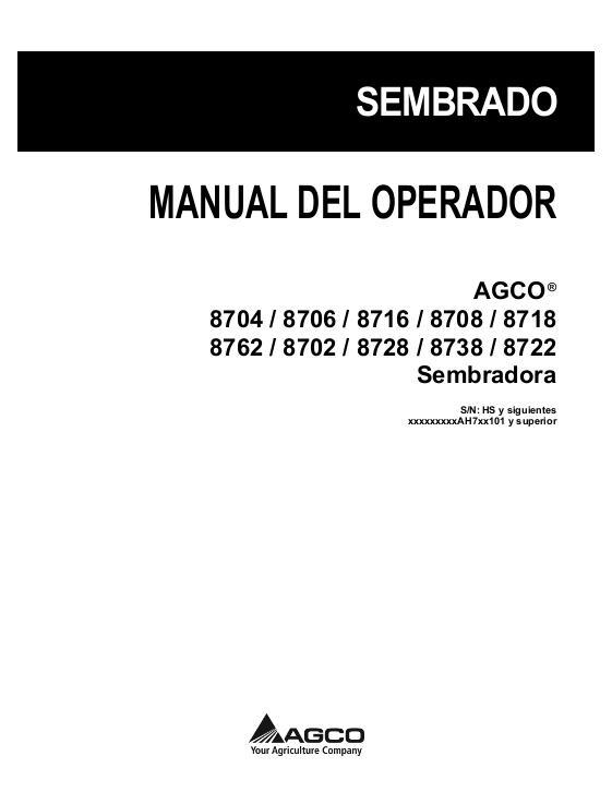 AGCO 8700 Series Planter Operator Manual 700729930E Spanish