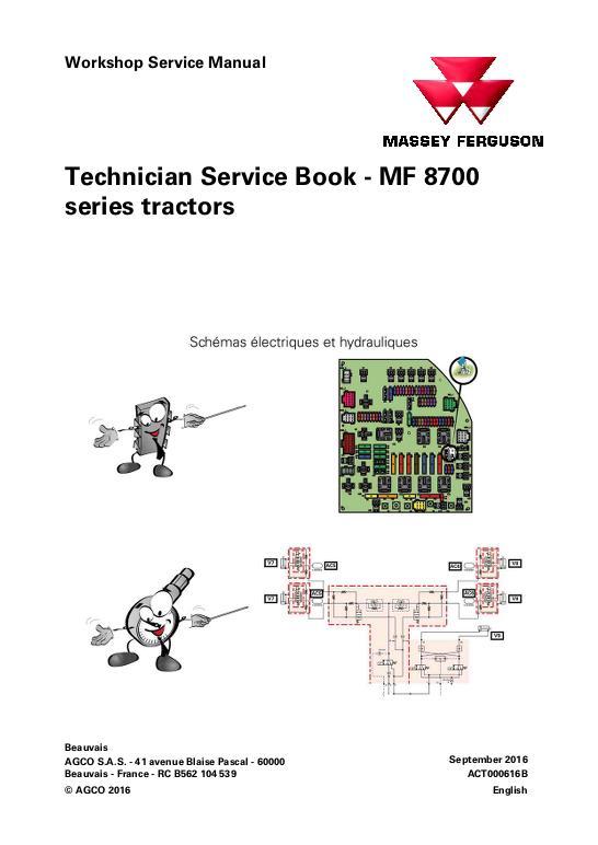 AGCO 8700 Series Tractor Technician Service Book Service Manual ACT000616B English