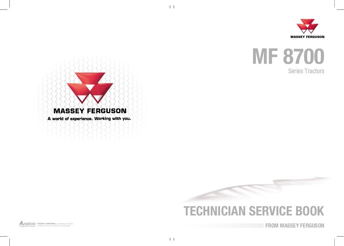 AGCO 8700 Series Tractor (with Datatronic 5) Technician Service Book Service Manual ACT0031240 English