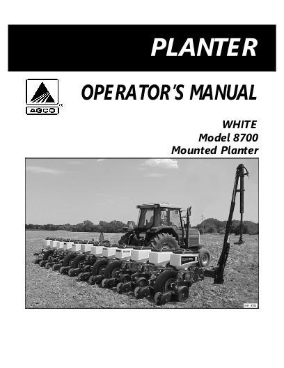AGCO 8702 8704 8706 8708 8716 8718 8722 8728 8738 8762 Planter Operator Manual 437289E English 1 AGCO 8702 8704 8706 8708 8716 8718 8722 8728 8738 8762 Planter Operator Manual 437289E English