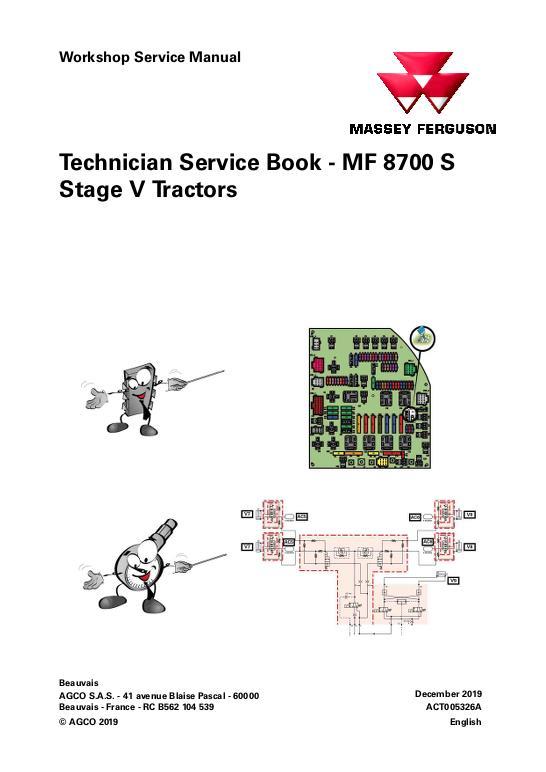 AGCO 8727S to 8740S Tractor (stage V) Technician Service Book Service Manual ACT005326A English