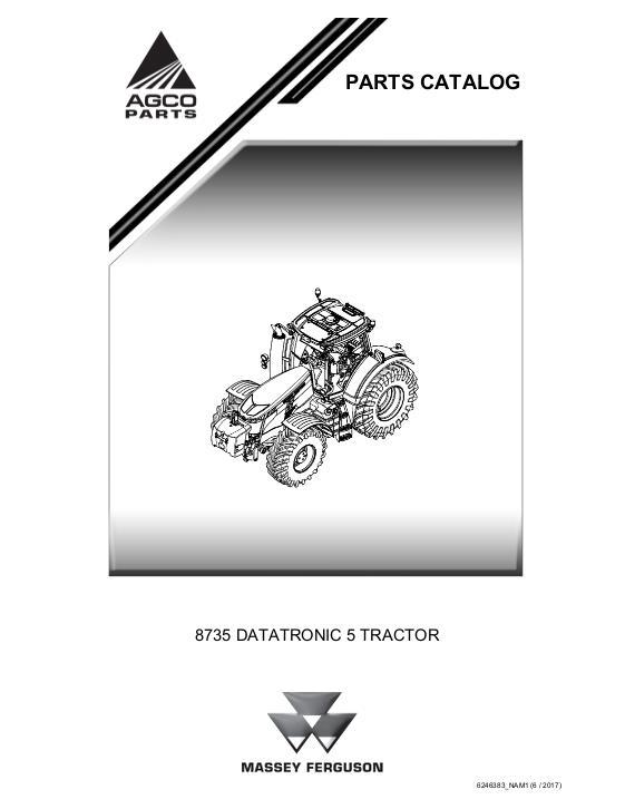 AGCO 8735 Tractor (Datatronic 5) Parts Book 6246383M1 English