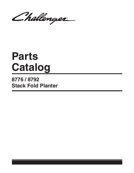 AGCO 8776 8792 Planter (stack fold) Parts Book 700734862A English