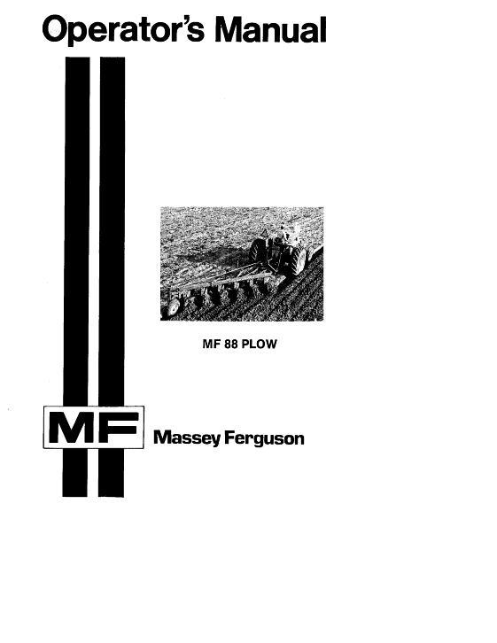 AGCO 88 Moldboard Plow (semi-mounted) Operator Manual 1448264M3 English 1 AGCO 88 Moldboard Plow (semi-mounted) Operator Manual 1448264M3 English