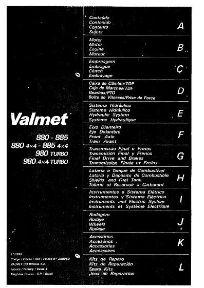 AGCO 880 885 980 Tractor (incl 4x4 and turbo) Parts Book V258060 English