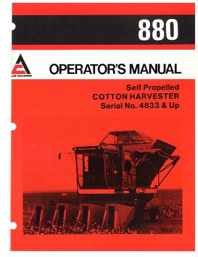 AGCO 880 Cotton Stripper (eff sn 4833) Operator Manual 71507454 English 1 AGCO 880 Cotton Stripper (eff sn 4833) Operator Manual 71507454 English