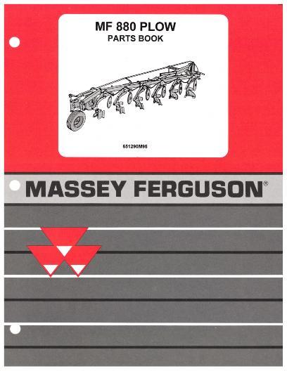AGCO 880 Moldboard Plow (semi-mounted) Parts Book 651290M95 English