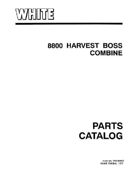 AGCO 8800 Combine Parts Book W448065B English