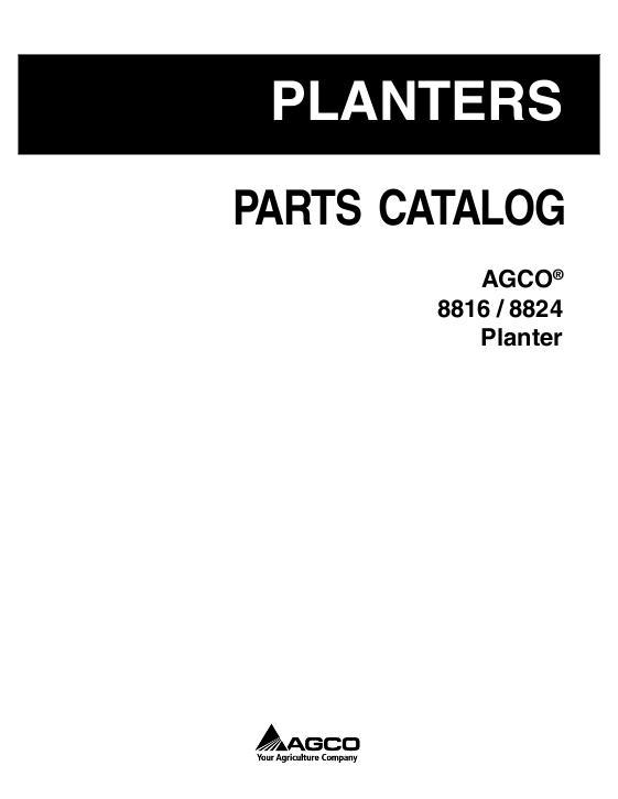 AGCO 8816 8824 Planter Parts Book 700732076C English