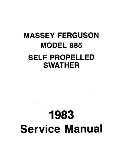 AGCO 885 Swather (tractor unit) (packet) Service Manual 1449204M1 English