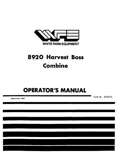 AGCO 8920 Combine Operator Manual W446575 English 1 AGCO 8920 Combine Operator Manual W446575 English