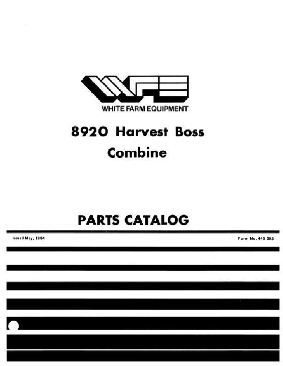 AGCO 8920 Combine Parts Book W448093 English