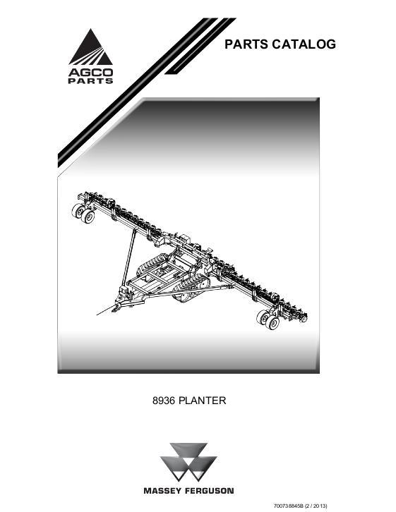 AGCO 8936 Planter Parts Book 700738845B English