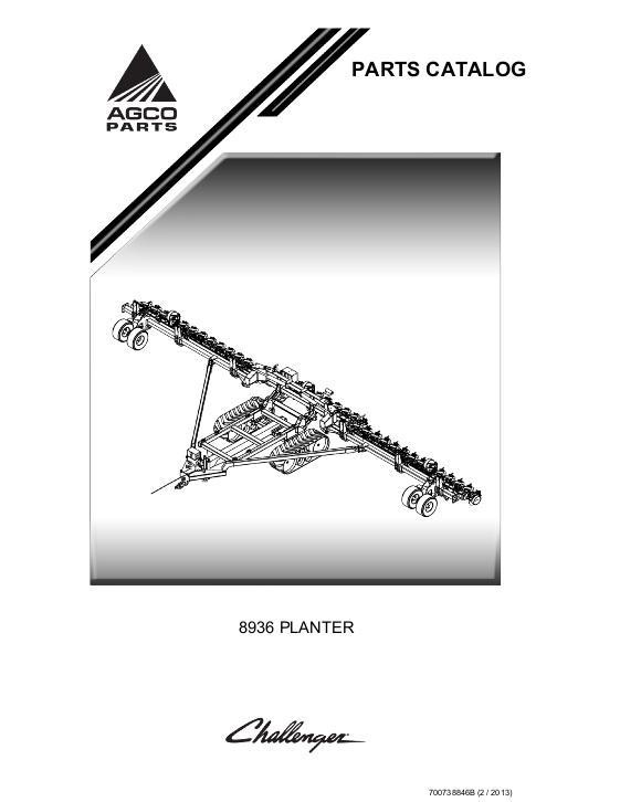 AGCO 8936 Planter Parts Book 700738846B English