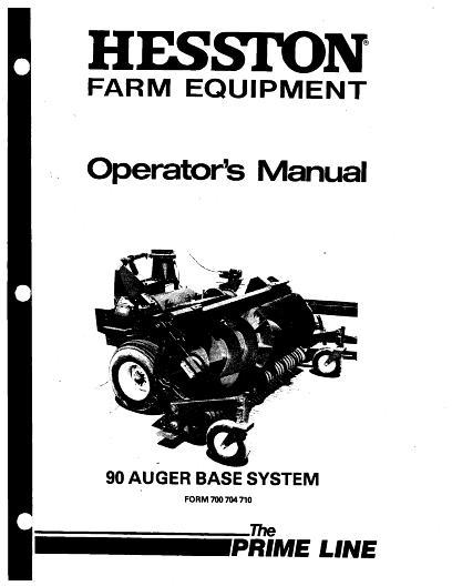 AGCO 90 Auger Base System Operator Manual 700704710 English