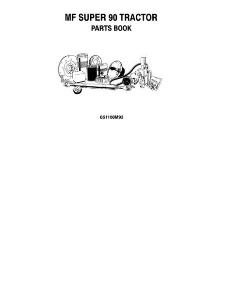AGCO 90 Super 90 Super 90 WR Tractor Parts Book 651108M93 English