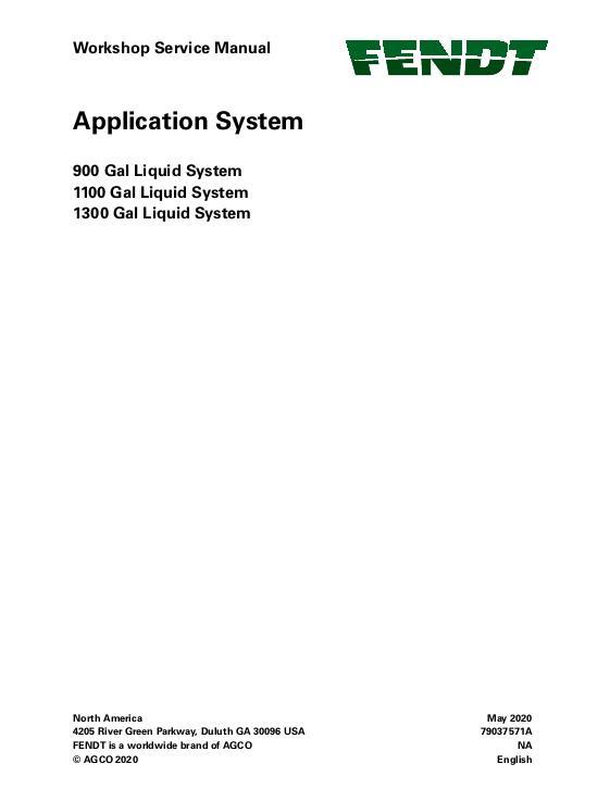 AGCO 900 1100 1300 RoGator C Series LiquidLogic (system) (packet) Service Manual 79037571A English