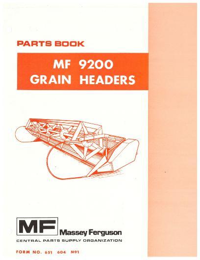 AGCO 900 Grain Header (White) Parts Book 651604M91 English