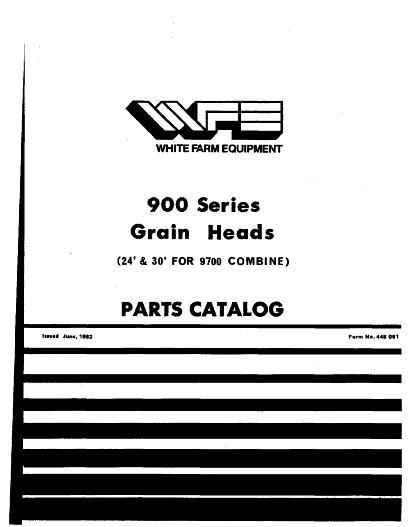 AGCO 900 Series Grain Head (9700 Combine) Parts Book W448091 English