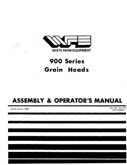 AGCO 900 Series Grain Header (White) Operator Manual 1449645M1 English 1 AGCO 900 Series Grain Header (White) Operator Manual 1449645M1 English