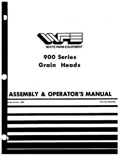 AGCO 900 Series Grain Heads Operator Manual W446576A English 1 AGCO 900 Series Grain Heads Operator Manual W446576A English