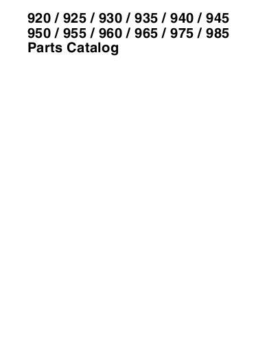 AGCO 900 Series Loader Parts Book 3906160M3 English