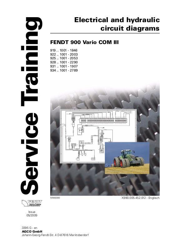 AGCO 900 Series Vario Tractor (com 3, electrical & hydraulic circuits) Service Manual 72478466 English